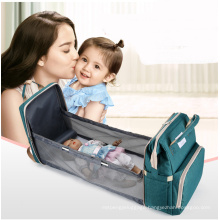 Wholesale Portable Waterproof Mummy Back Pack Large Capacity Mom Backpack Foldable Baby Bed Diaper Bag